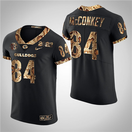 Georgia Bulldogs 84 Ladd McConkey Python Skin 2022 College Football Playoff Jersey Black