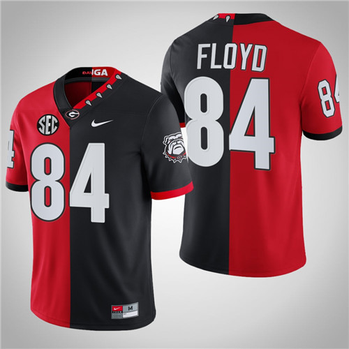 Georgia Bulldogs 84 Leonard Floyd 100th Season NFL Alumni Split Edition Jersey Red Black