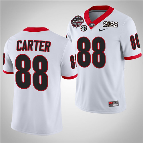 Georgia Bulldogs 88 Jalen Carter 2021-22 CFP National Champions Jersey White