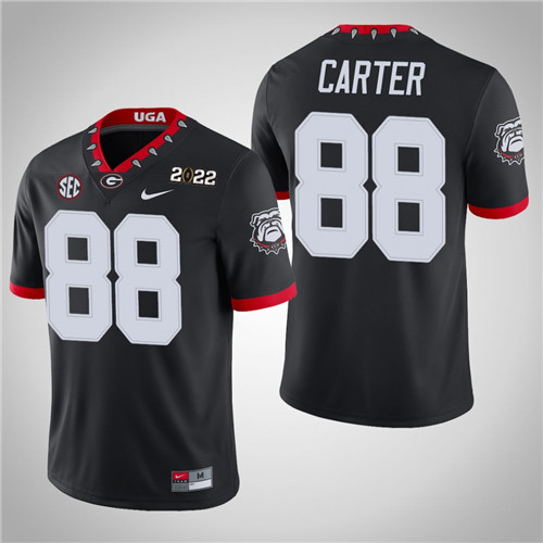 Georgia Bulldogs 88 Jalen Carter Game 2021 National Champions Jersey Black