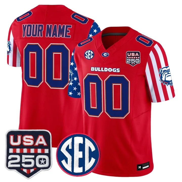 Georgia Bulldogs America 250 Edition Vapor Limited Custom Jersey RED