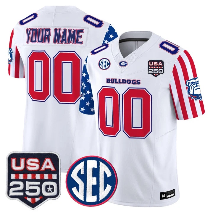 Georgia Bulldogs America 250 Edition Vapor Limited Custom Jersey WHITE