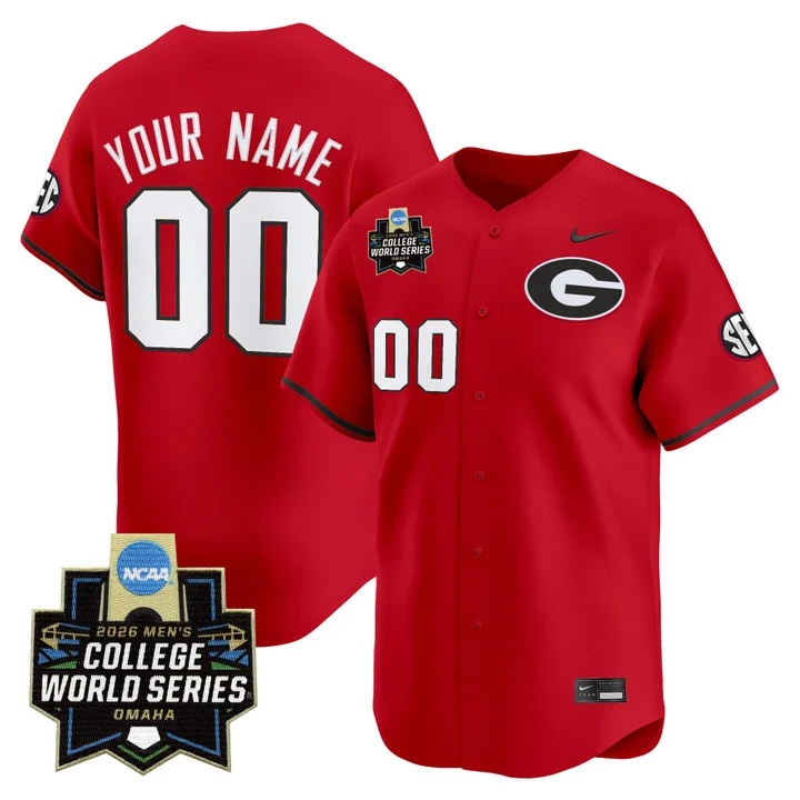 Georgia Bulldogs Baseball 2026 World Series Vapor Premier Limited Custom Jersey