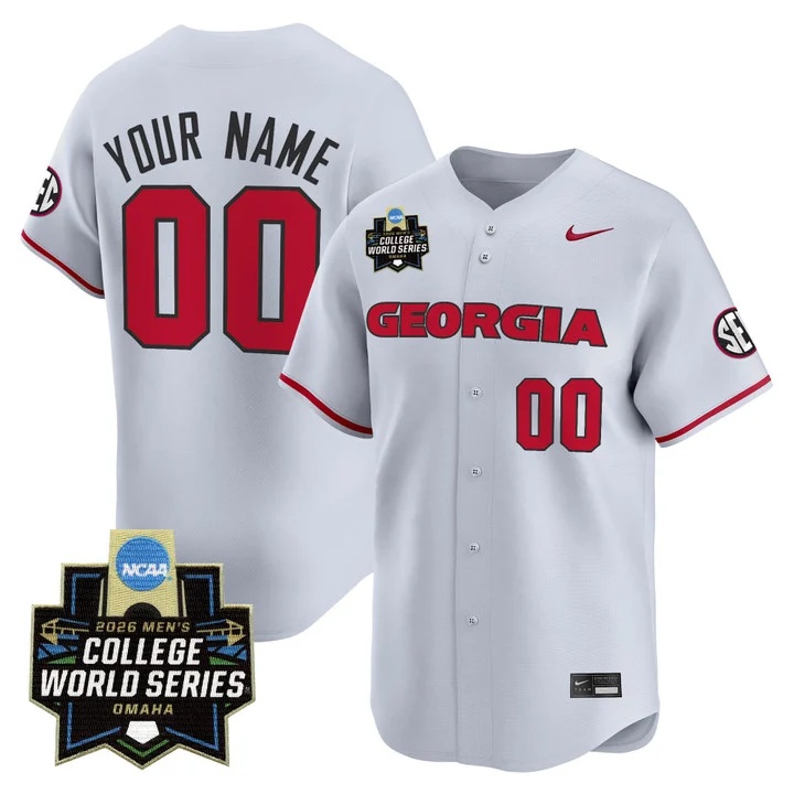 Georgia Bulldogs Baseball 2026 World Series Vapor Premier Limited Custom Jersey GRAY