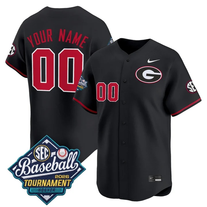 Georgia Bulldogs Baseball Sec Tournament Champions 2026 Vapor Premier Limited Custom Jersey BLACK