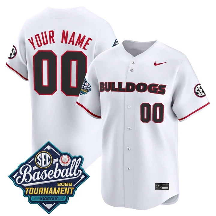 Georgia Bulldogs Baseball Sec Tournament Champions 2026 Vapor Premier Limited Custom Jersey WHITE