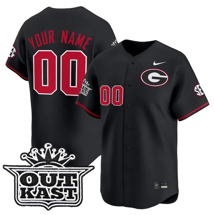 Georgia Bulldogs Baseball x Outkast Vapor Premier Limited Custom Jersey BLACK