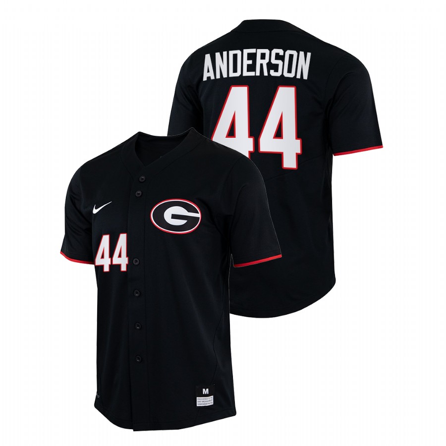 Georgia Bulldogs Ben Anderson Men Black College Baseball Full-Button Jersey