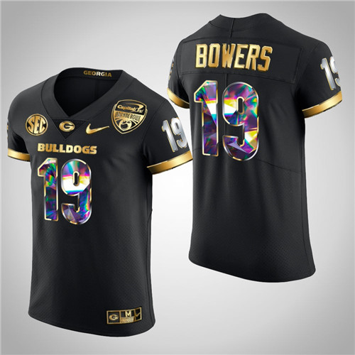Georgia Bulldogs Brock Bowers Golden Diamond Edition 2021 Orange Bowl Jersey Black