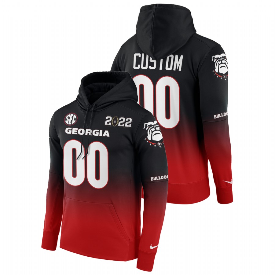Georgia Bulldogs Custom 2022 College Football National Champions Men Black Red Hoodie