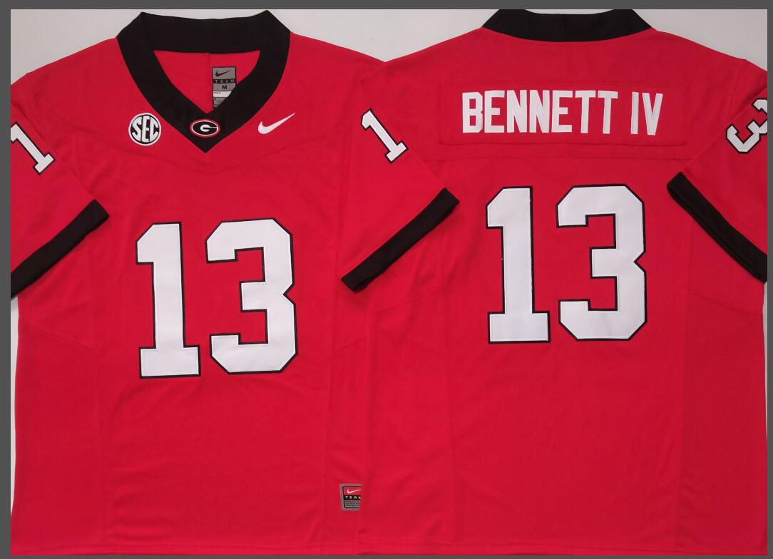 Georgia Bulldogs Red #13 BENNETT IV Jersey