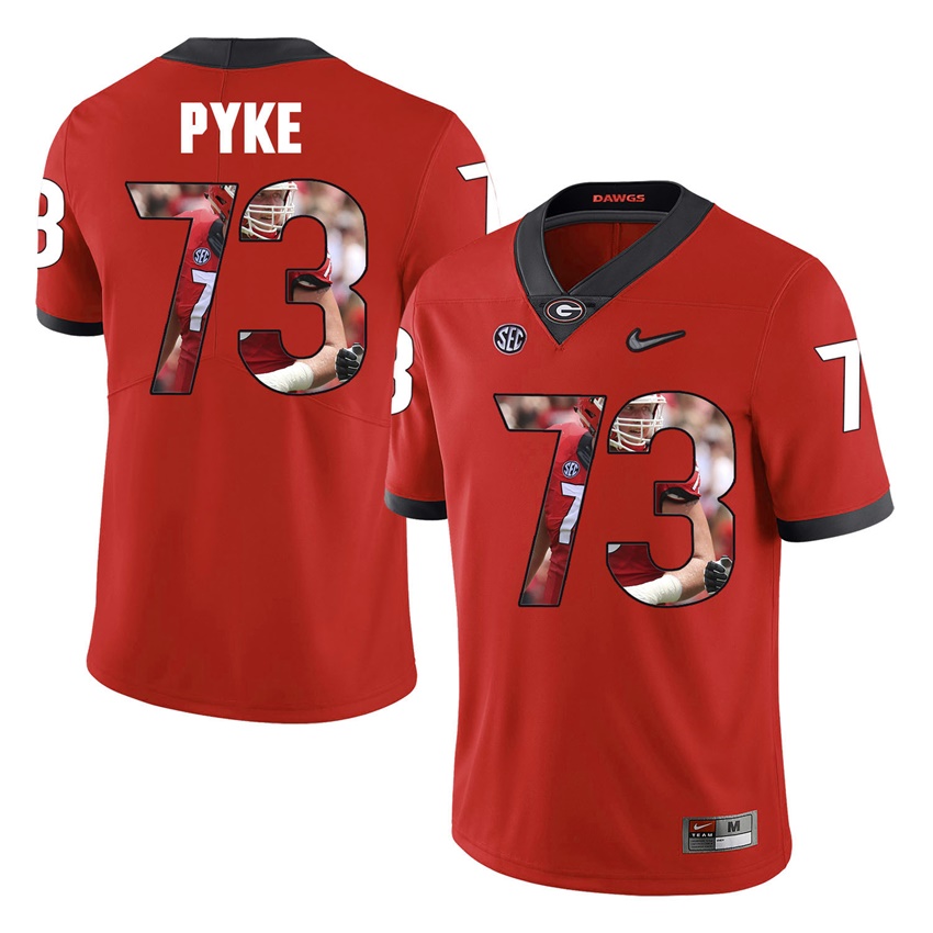 Georgia Bulldogs Red Greg Pyke College Football Portrait Jersey