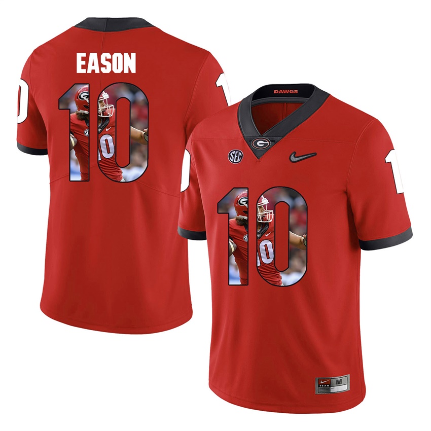 Georgia Bulldogs Red Jacob Eason College Football Portrait Jersey