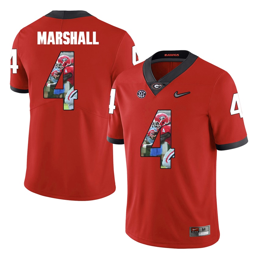 Georgia Bulldogs Red Keith Marshall College Football Portrait Jersey