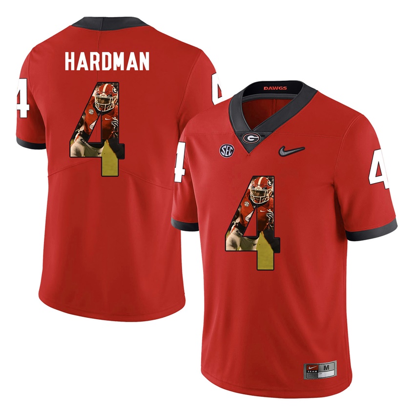 Georgia Bulldogs Red Mecole Hardman College Football Portrait Jersey
