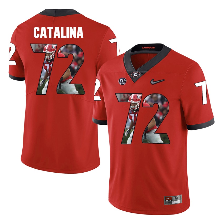 Georgia Bulldogs Red Tyler Catalina College Football Portrait Jersey