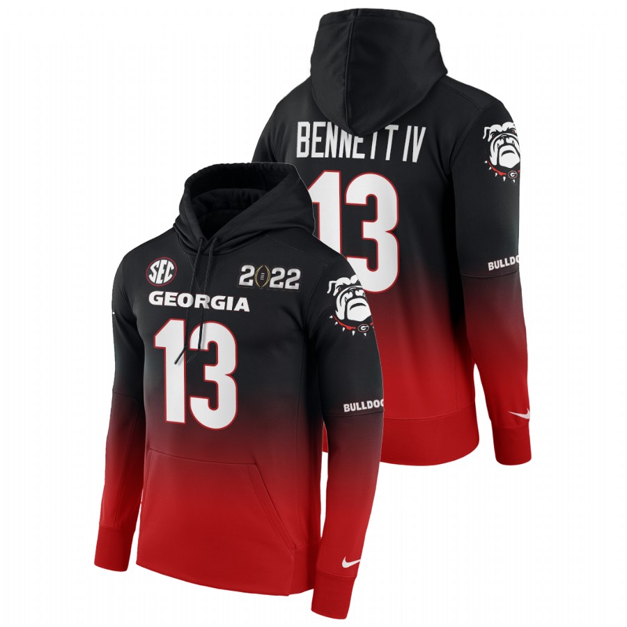 Georgia Bulldogs Stetson Bennett 2022 College Football National Champions Men Black Red Hoodie