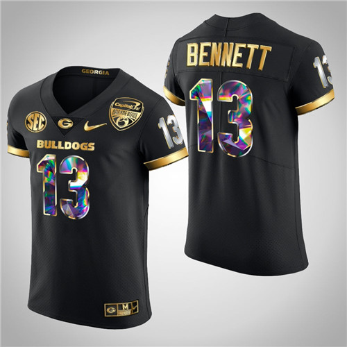 Georgia Bulldogs Stetson Bennett Golden Diamond Edition 2021 Orange Bowl Jersey Black
