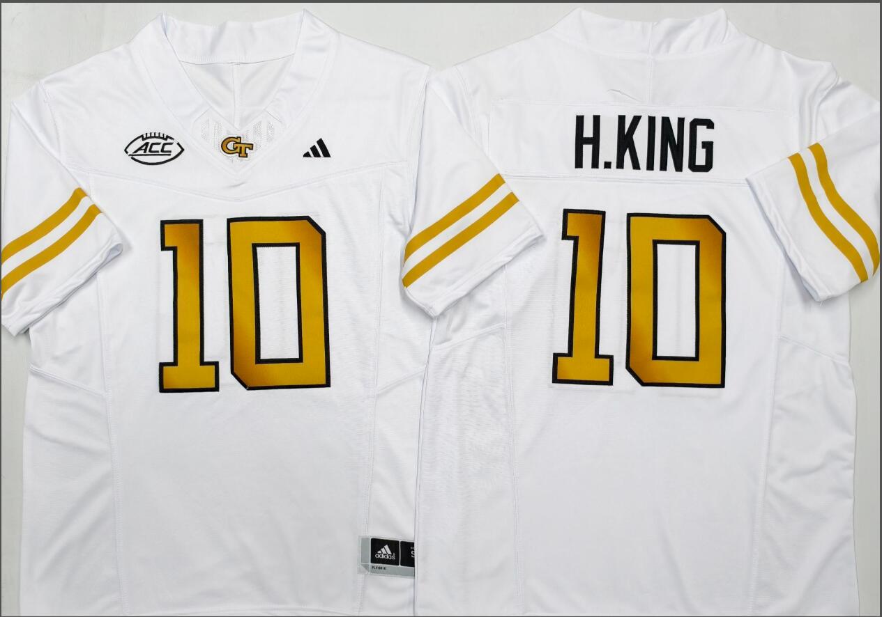 Georgia Tech Football White #10 H.KING
