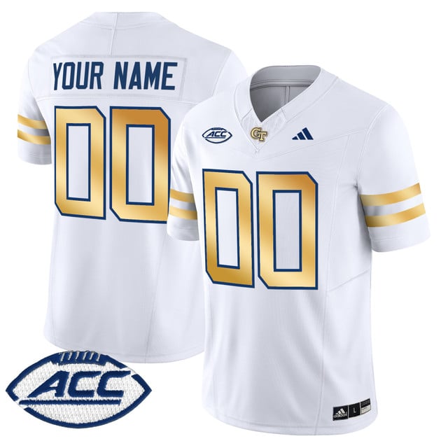 Georgia Tech Yellow Jackets 2025 Vapor Limited Custom Jersey white
