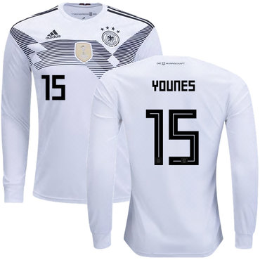 Germany #15 Younes Home Long Sleeves Kid Soccer Country Jersey