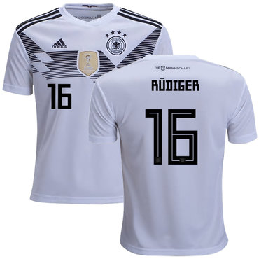 Germany #16 Rudiger White Home Kid Soccer Country Jersey