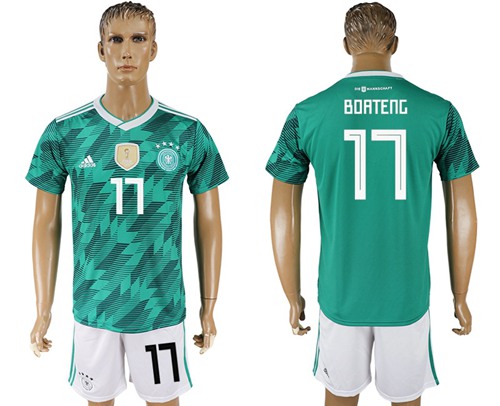 Germany #17 Boateng Away Soccer Country Jersey