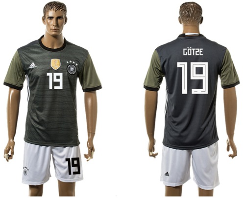 Germany #19 Gotze Away Soccer Country Jersey