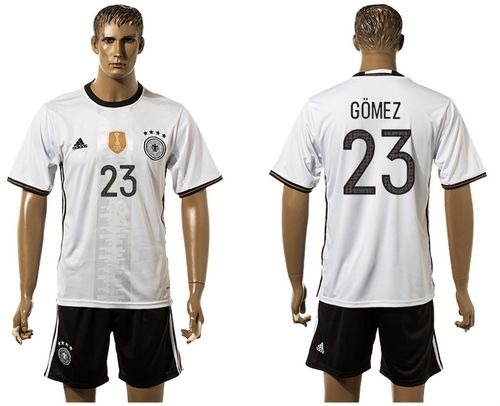 Germany #23 Gomez White Home Soccer Country Jersey