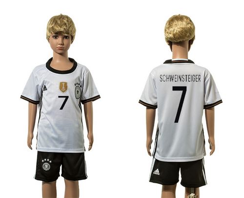 Germany #7 Schweinsteiger White Home Kid Soccer Country