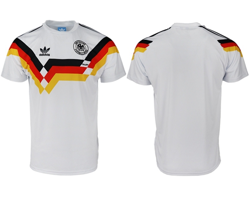 Germany Blank White Throwback Soccer Country Jersey