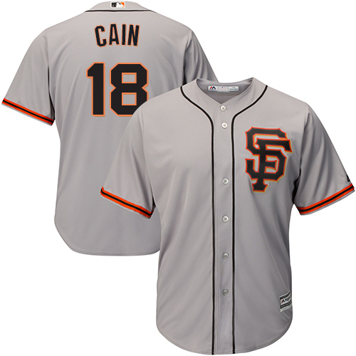 Giants #18 Matt Cain Grey Road 2 Cool Base Stitched Youth MLB Jersey