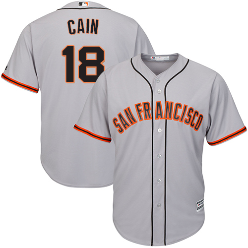 Giants #18 Matt Cain Grey Road Cool Base Stitched Youth MLB Jersey