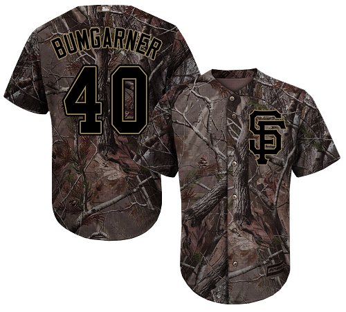 Giants #40 Madison Bumgarner Camo Realtree Collection Cool Base Stitched Baseball Jersey