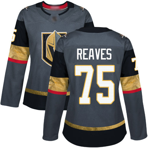 Golden Knights #75 Ryan Reaves Grey Home Authentic Women's Stitched Hockey Jersey