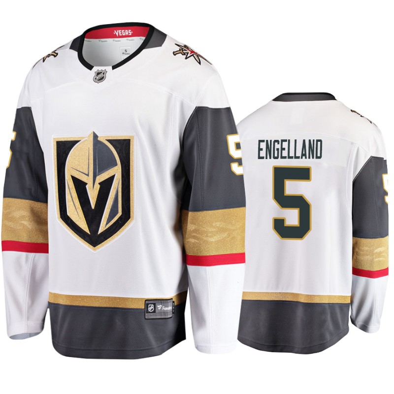 Golden Knights Deryk Engelland White Breakaway 2018 Fanatics Branded Jersey