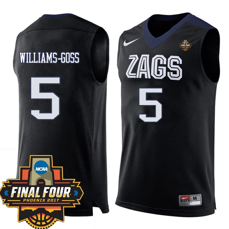 Gonzaga Bulldogs Black Nigel Williams-Goss NCAA Basketball 2017 Final Four Patch Jersey