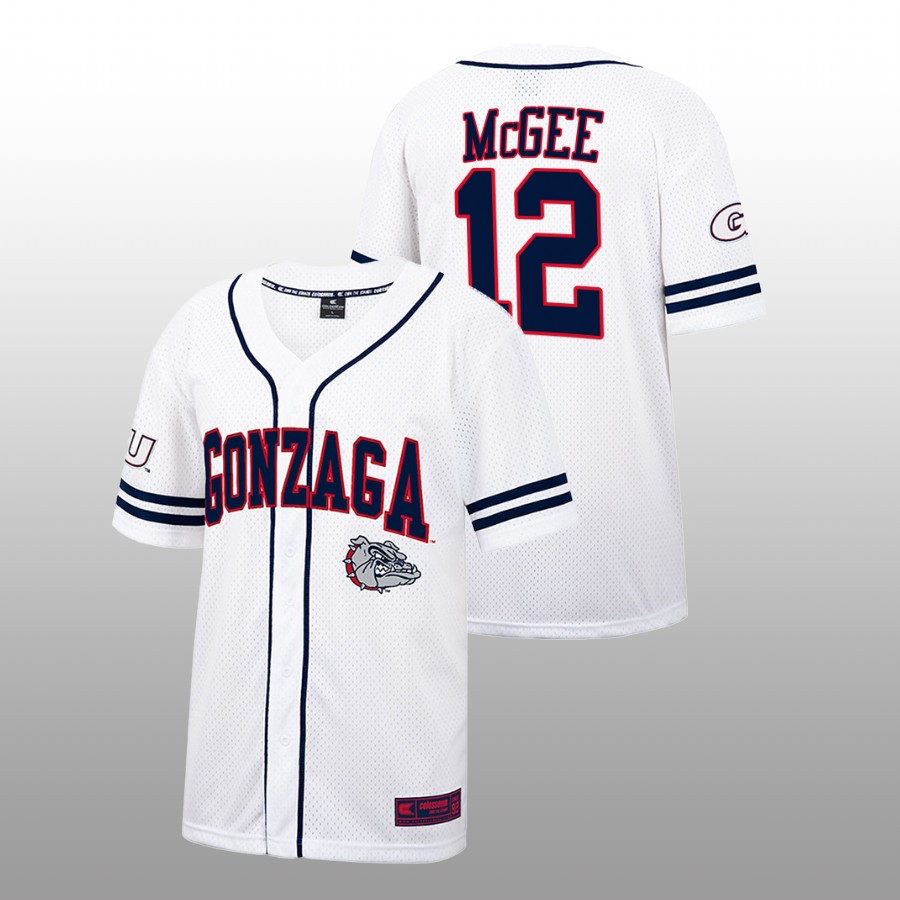 Gonzaga Bulldogs Cade McGee Men White College Baseball Free Spirited Jersey