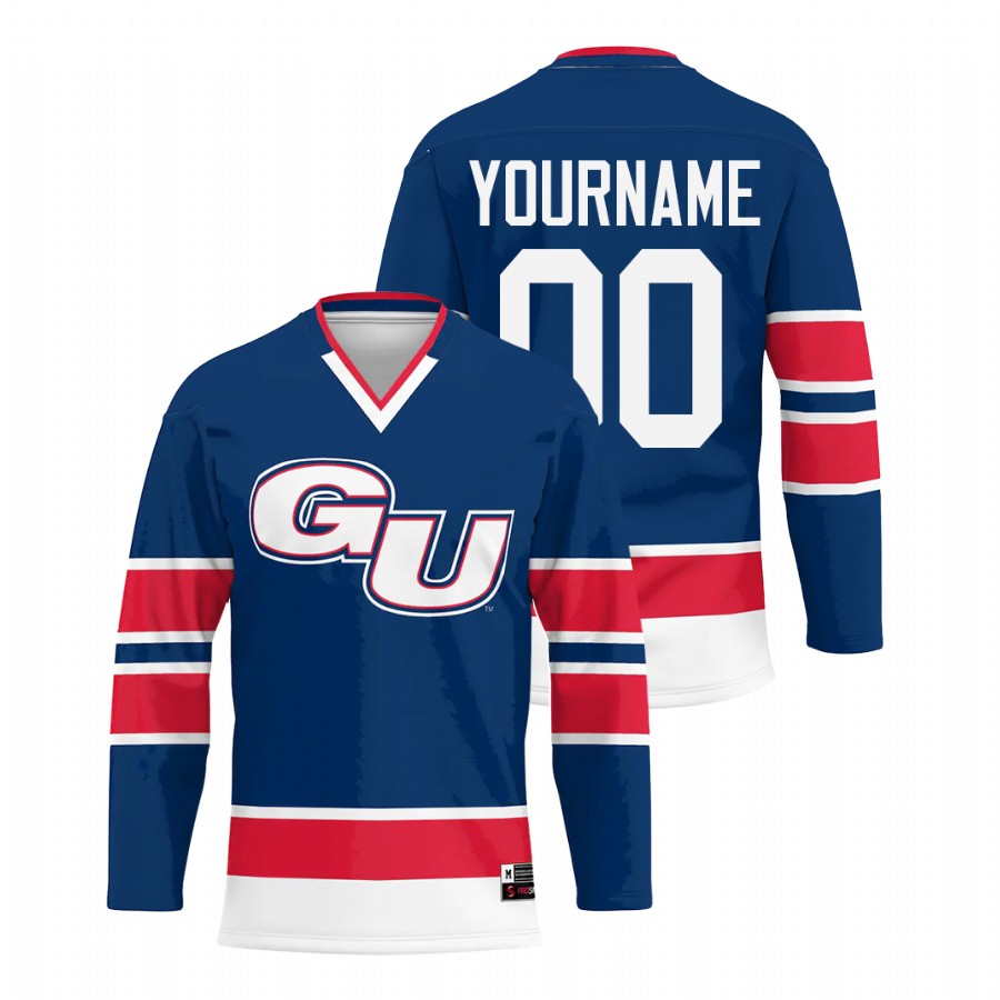Gonzaga Bulldogs College Hockey Custom Men Jersey Navy
