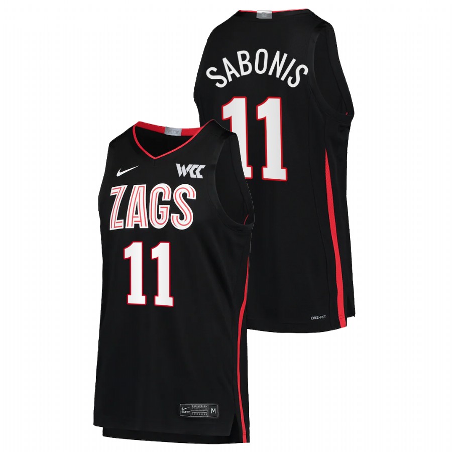 Gonzaga Bulldogs Domantas Sabonis College Basketball Black NBA Alumni Jersey Men