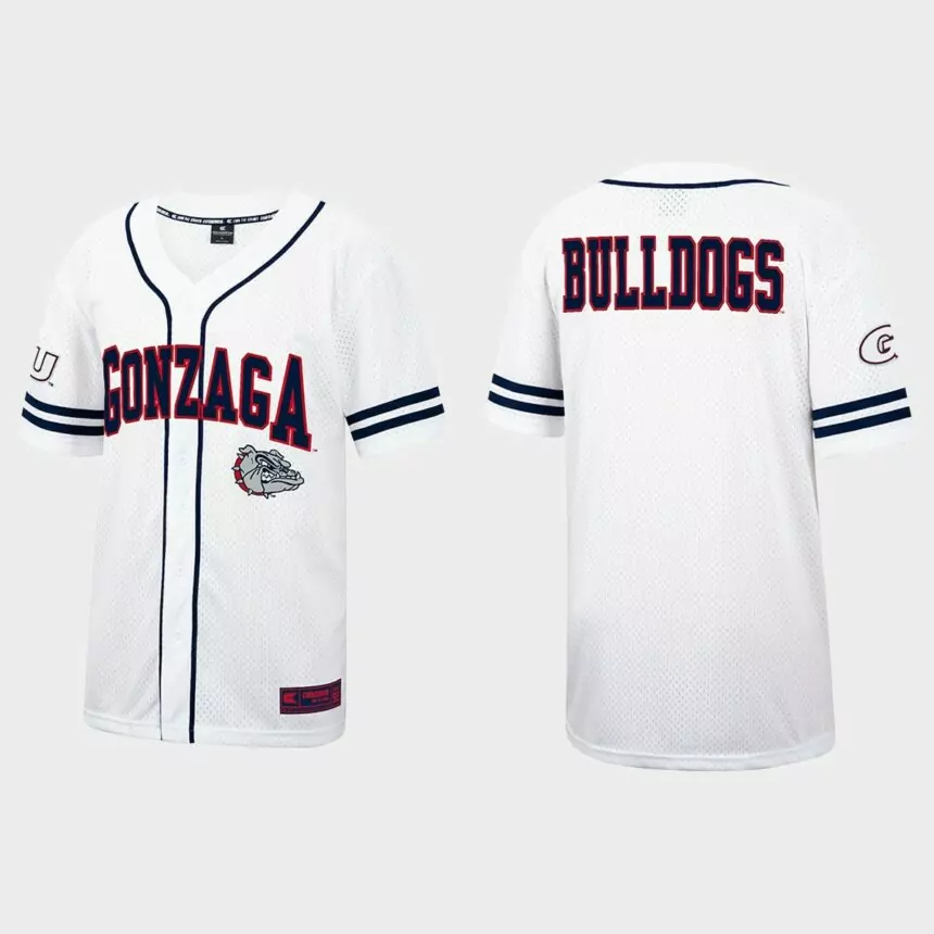 Gonzaga Bulldogs Free Spirited Baseball Jersey – White Navy