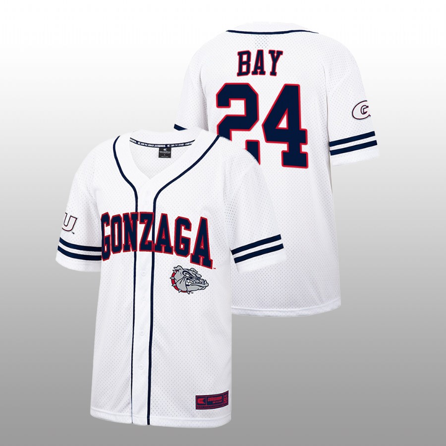 Gonzaga Bulldogs Jason Bay Men White College Baseball Alumni Jersey