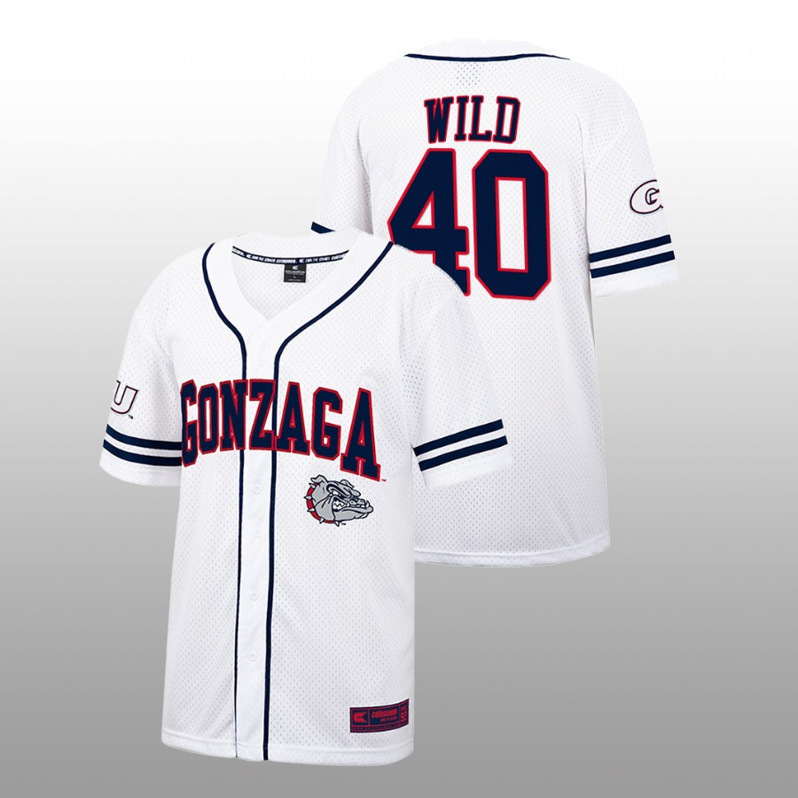 Gonzaga Bulldogs Owen Wild Men White College Baseball Free Spirited Jersey