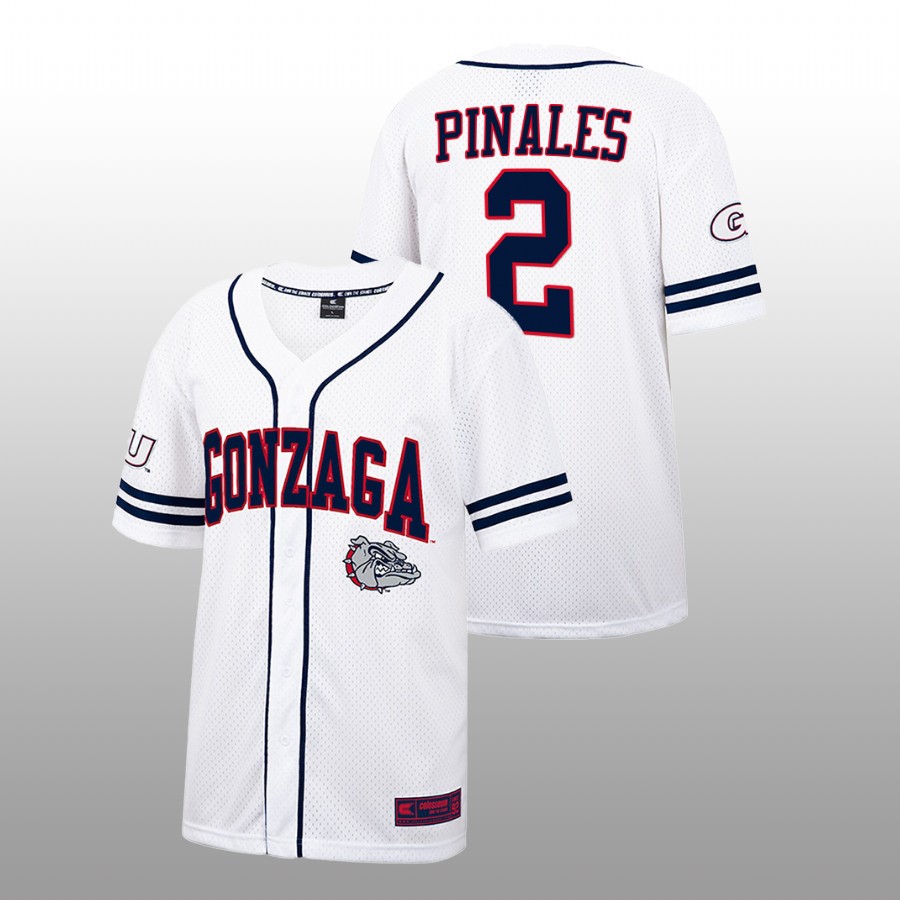 Gonzaga Bulldogs Savier Pinales Men White College Baseball Free Spirited Jersey