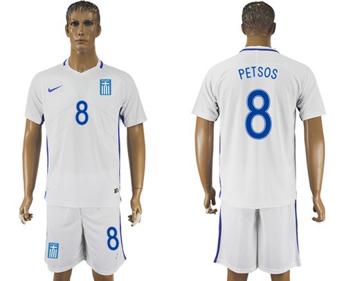 Greece #8 Petsos Home Soccer Country Jersey