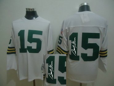 Green Bay Packers 15# White throwback Jersey(Signed Elite)