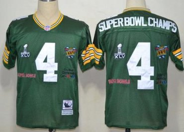 Green Bay Packers 4 Superbowl Champs Green NFL Jerseys