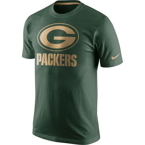 Green Bay Packers Championship Drive Gold Collection Performance T-Shirt Green