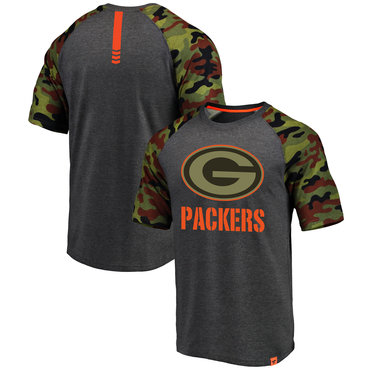 Green Bay Packers Heathered Gray Camo NFL Pro Line By Fanatics Branded T-Shirt