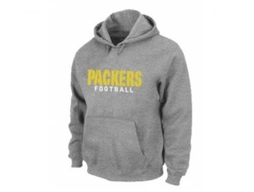 Green Bay Packers font Pullover Hoodie Grey